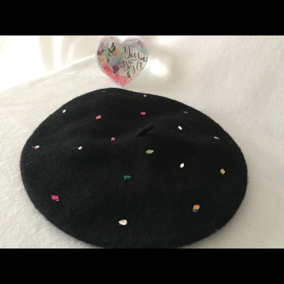 INC Jewel-Embellished Beret (Black) - Picture 2 of 7